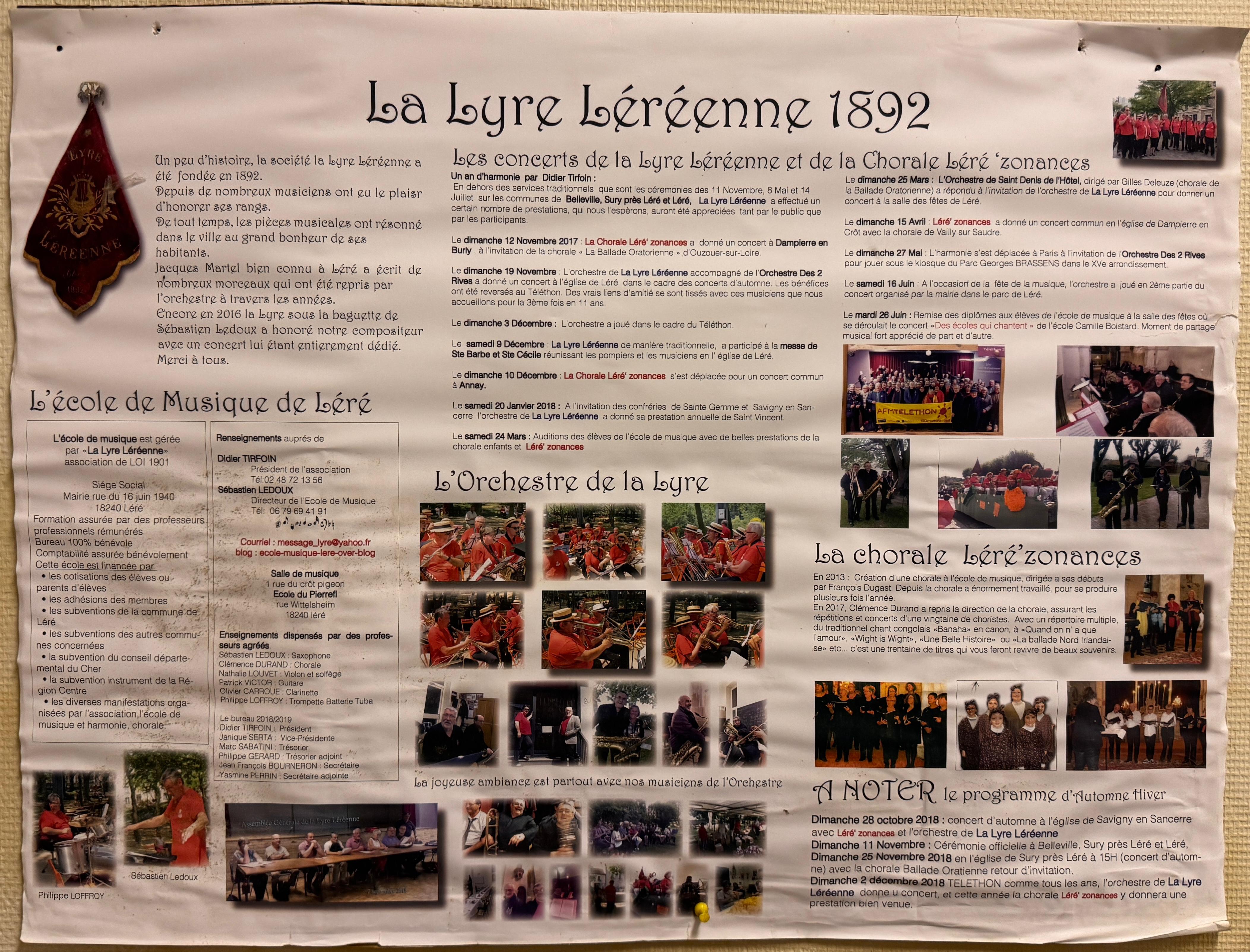 Affiche historique de La Lyre Léréenne 1892